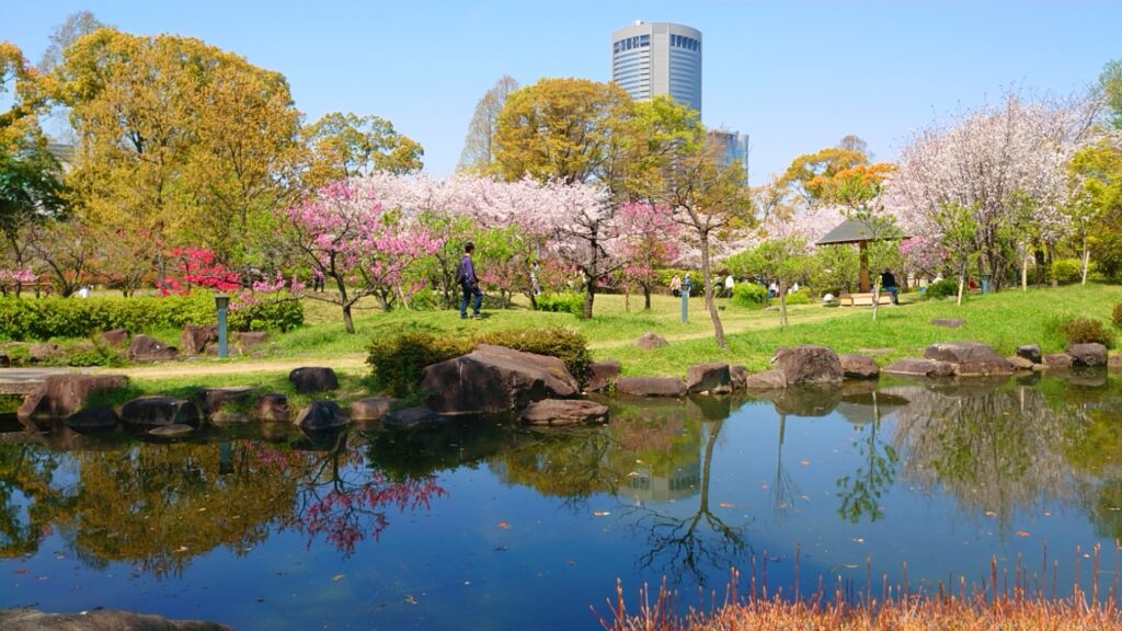 藤田邸跡公園（桜と池）